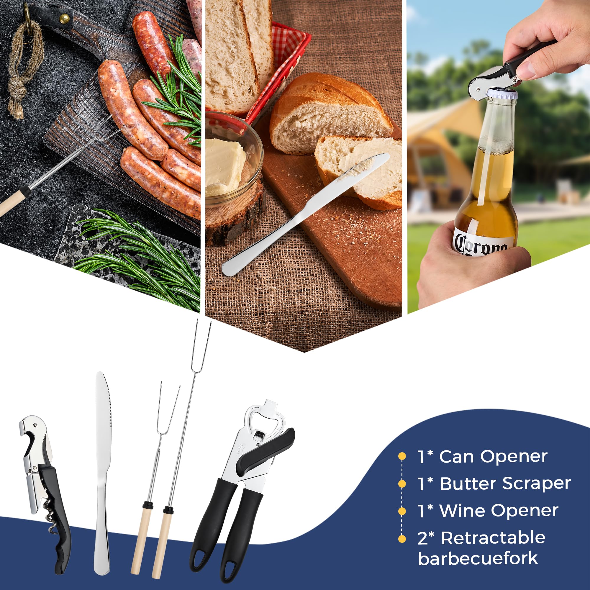 THTYBROS picnic and RV camping set ready for meals anywhere.