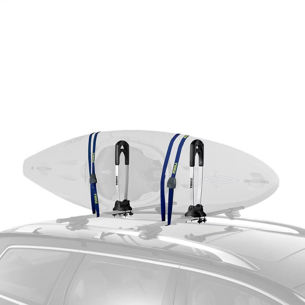 Thule 830 The Stacker with non-scratch coating protects kayaks and roof surface.