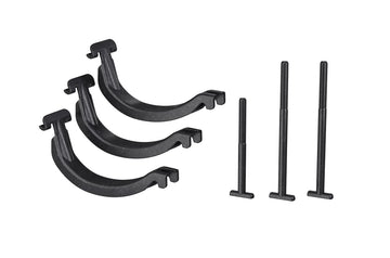 Thule 889800 adapter around aluminum load bars enables versatile rack mounting.