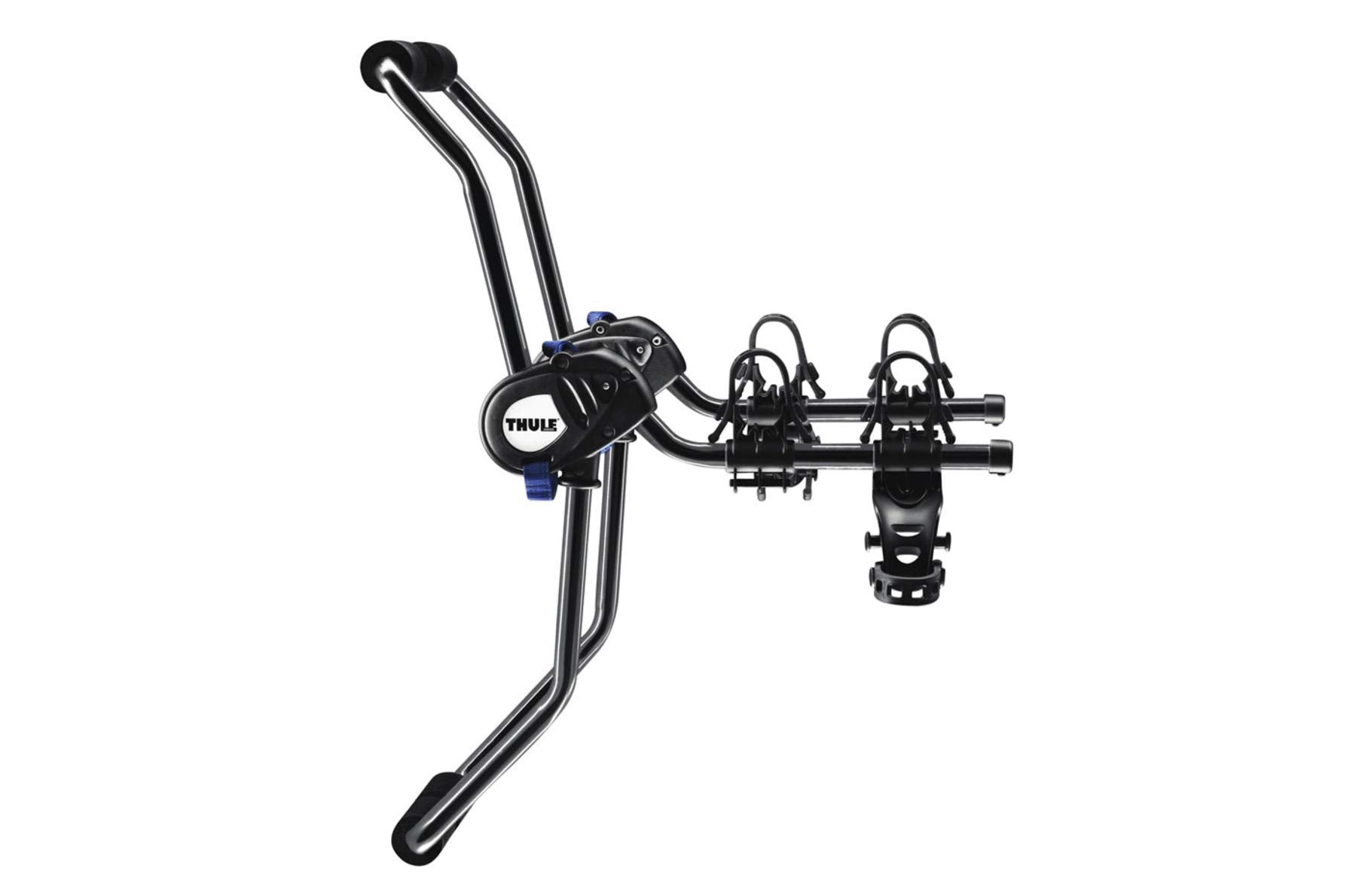 Thule 910XT Passage two-bike trunk mount in use for secure transport