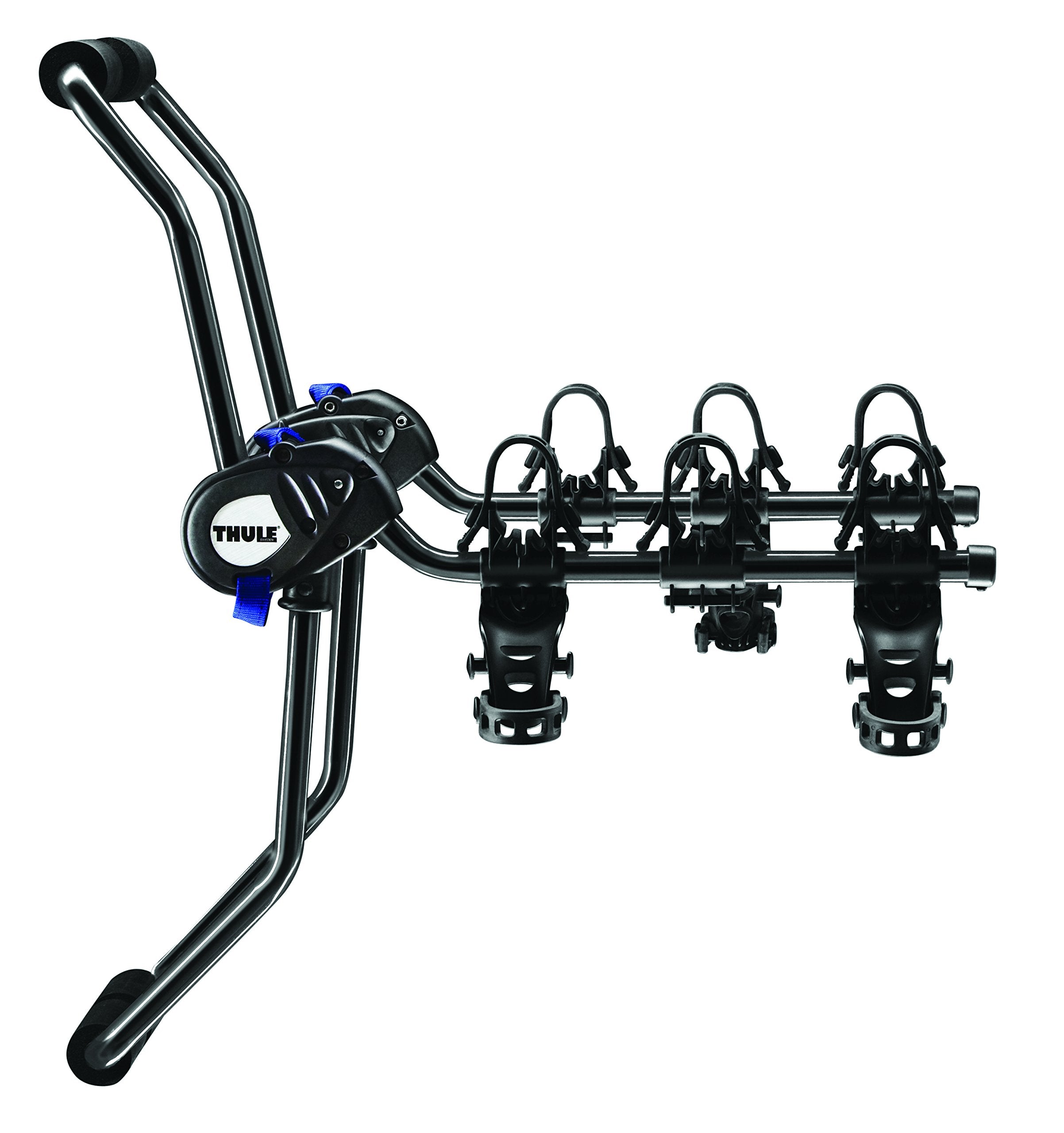 Thule 911XT Passage 3 bike trunk mount setup demonstrates secure three-bike transport