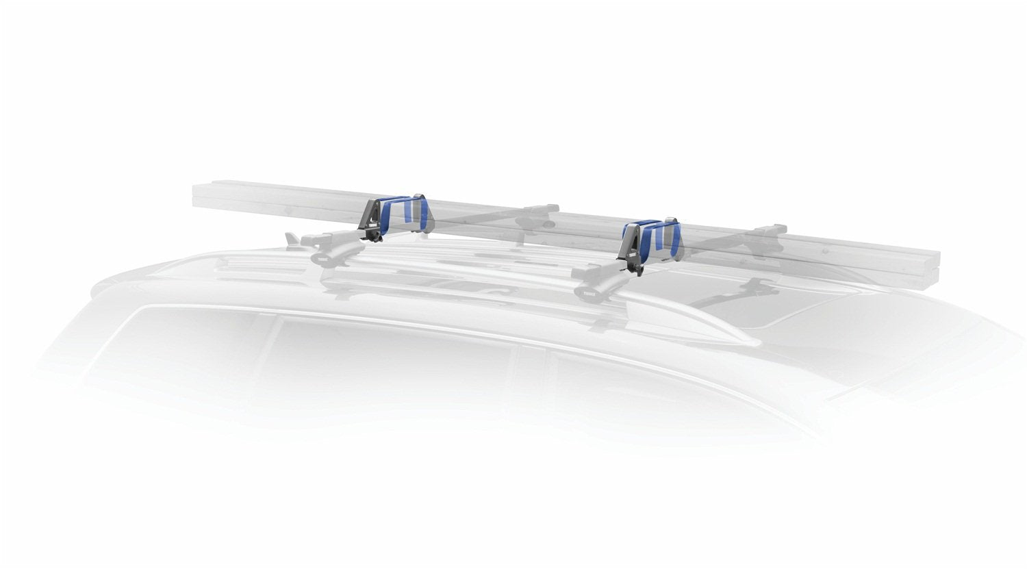 Thule Aero Load Stops on bar setup demonstrating quick, tool-free installation