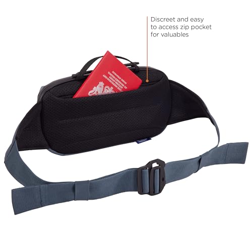 Thule Aion water-resistant zipper keeps essentials secure in rain.