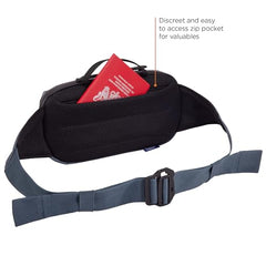 Thule Aion water-resistant zipper keeps essentials secure in rain.