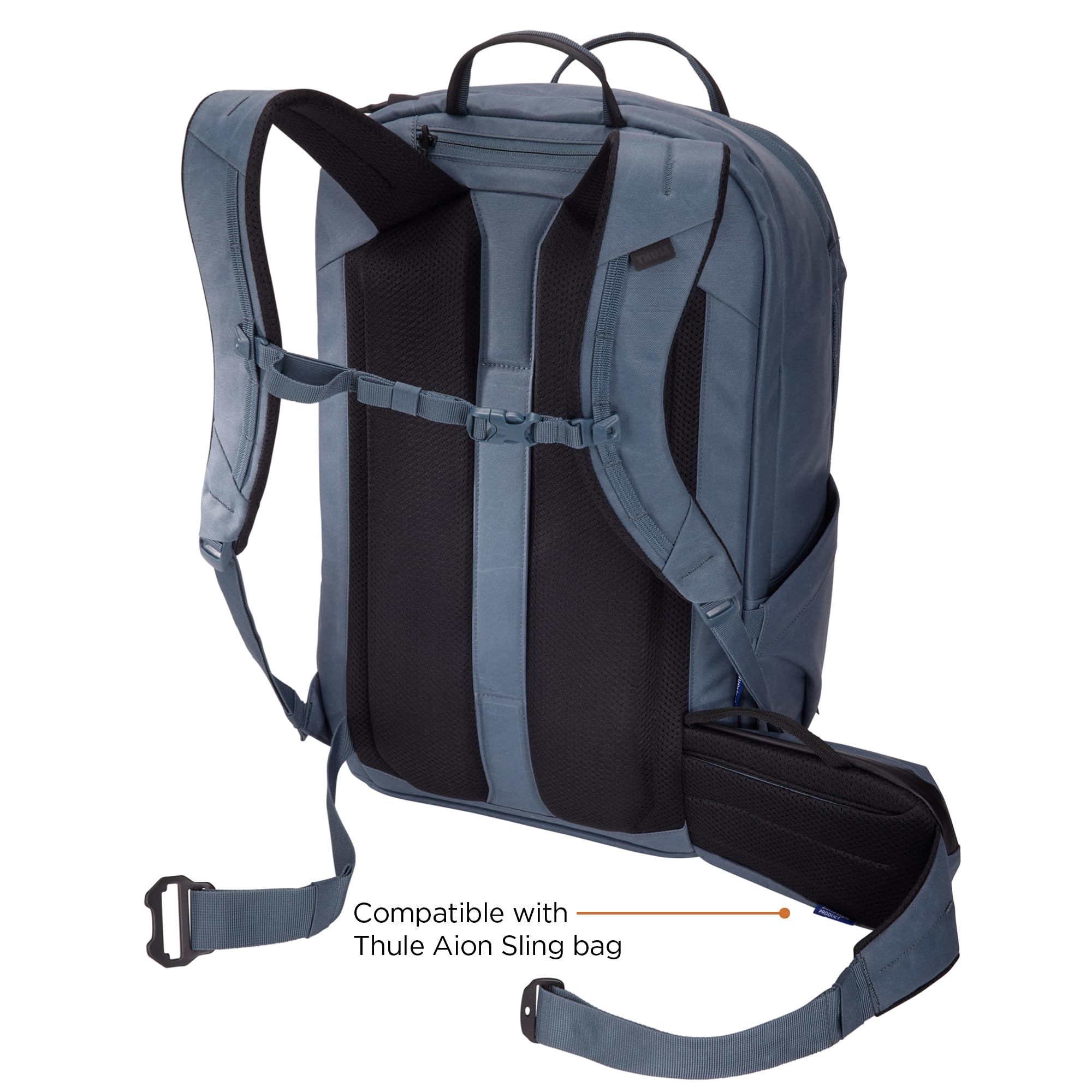 Thule Aion Travel Backpack 40L breathable back panel supports comfortable wear.