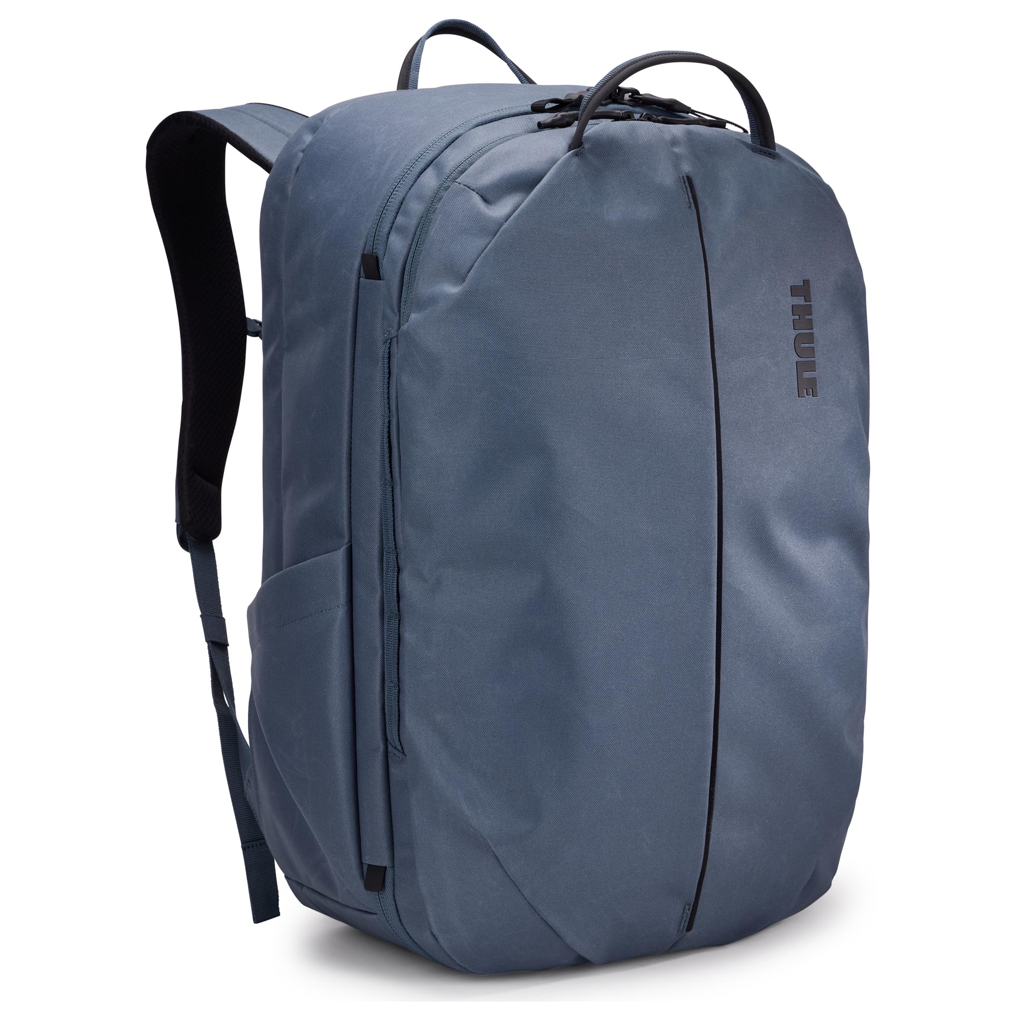 Thule Aion Travel Backpack 40L front view shows compact carry-on profile for flights.