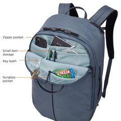 Thule Aion Travel Backpack 40L side view highlights accessible storage layout.