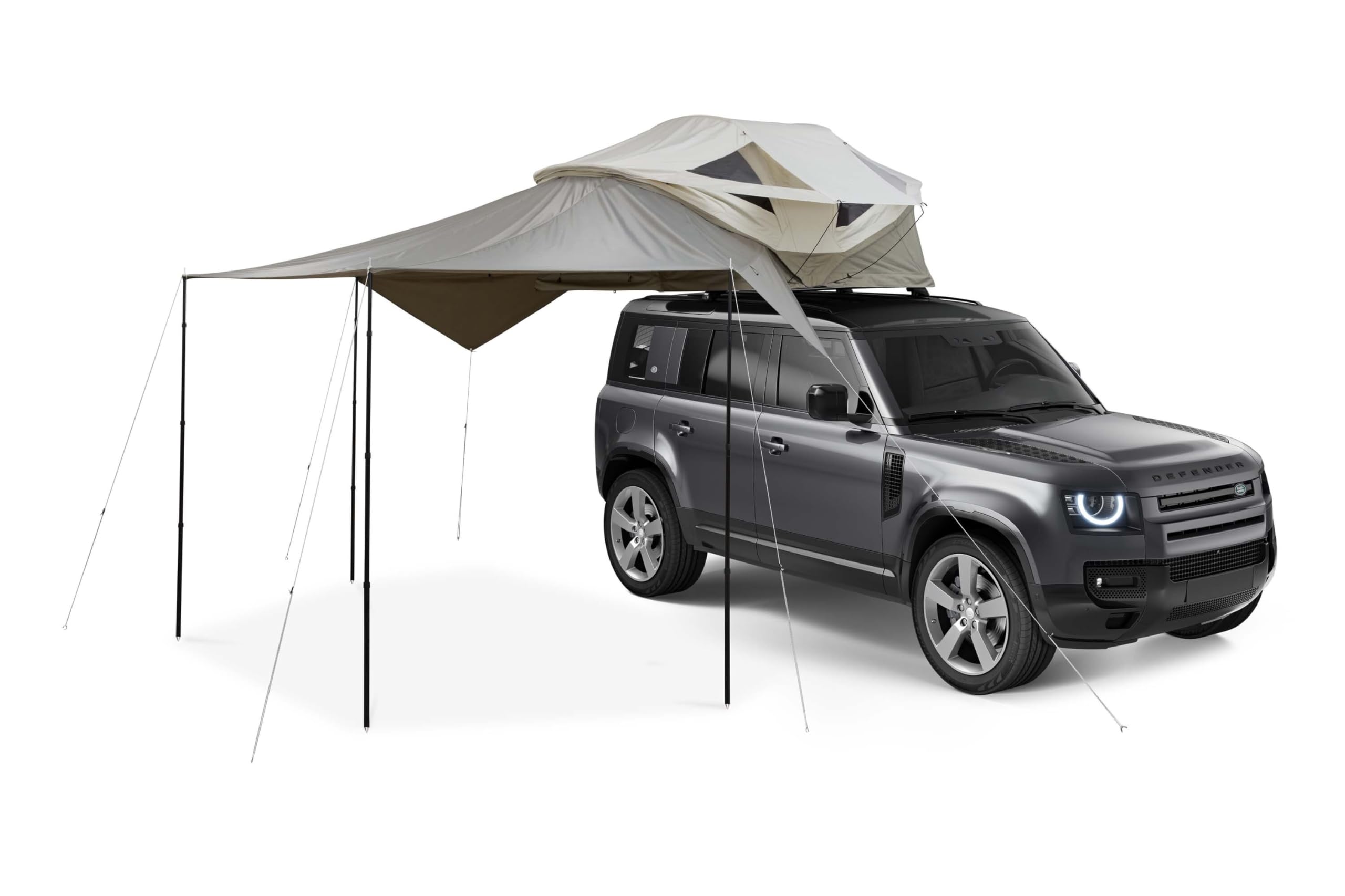 Thule Approach Awning S/M gray campsite setup under shade