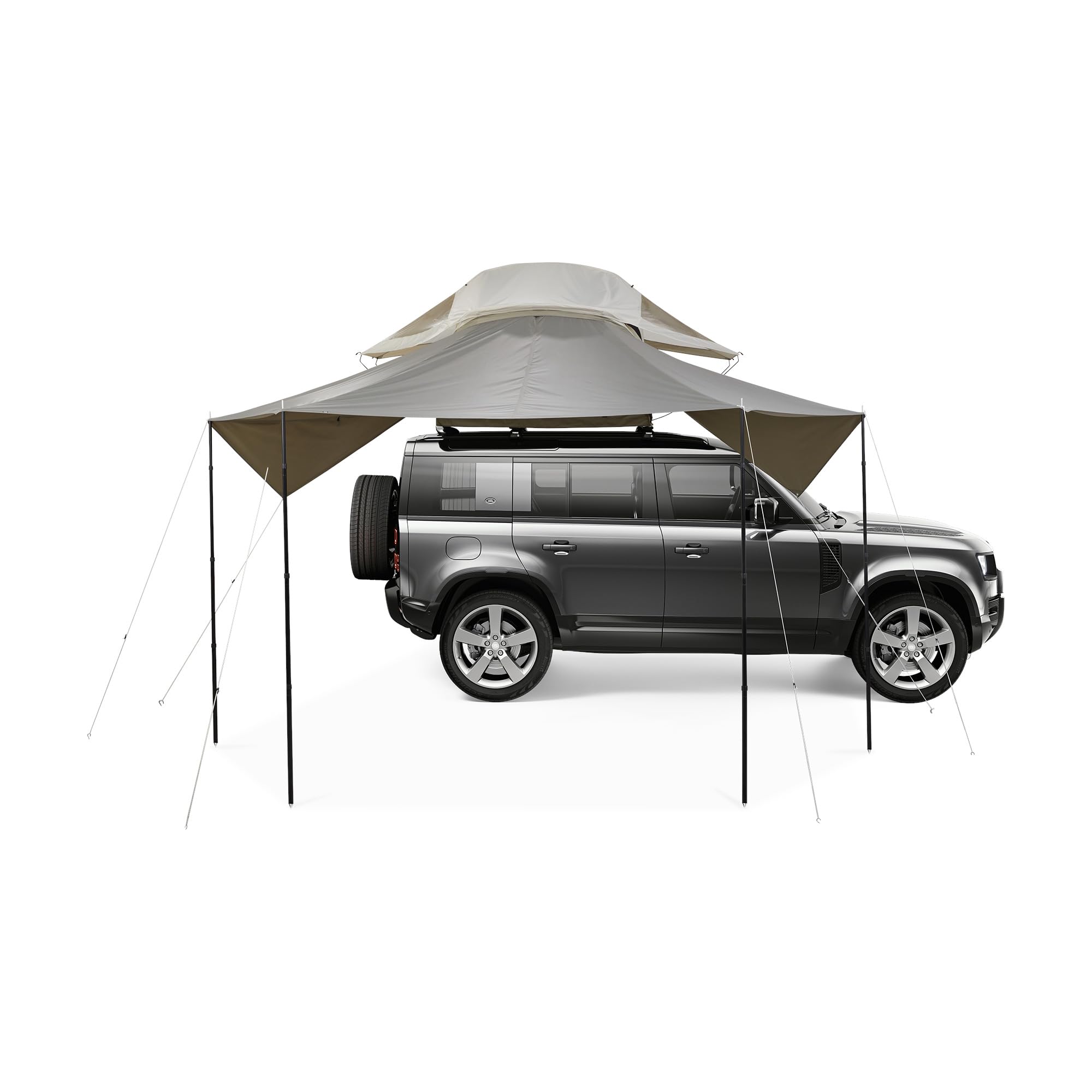Thule Approach Awning S/M gray aluminum poles for sturdy, adjustable support