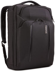 Thule Crossover 2 in convertible mode, showing briefcase-to-backpack versatility for daily work.