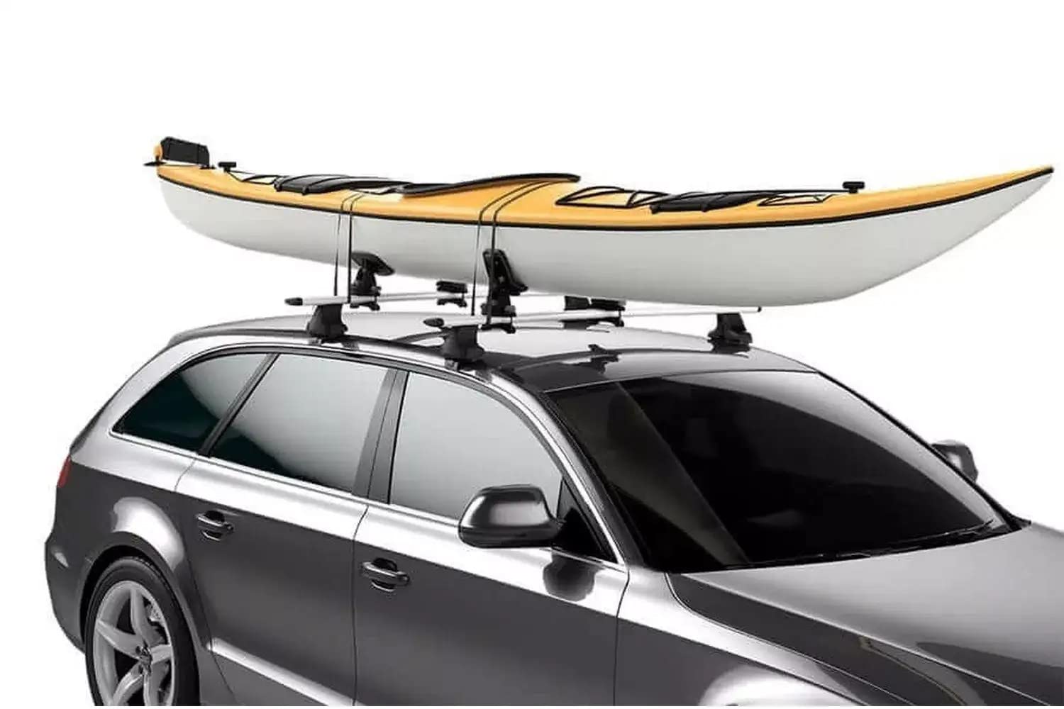 Thule DockGlide supports kayaks up to 36 inches wide, versatile.