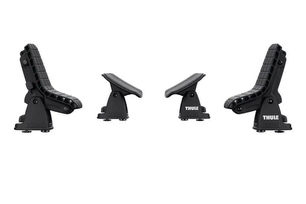 Thule DockGlide center load straps secure kayaks quickly with bumpers.