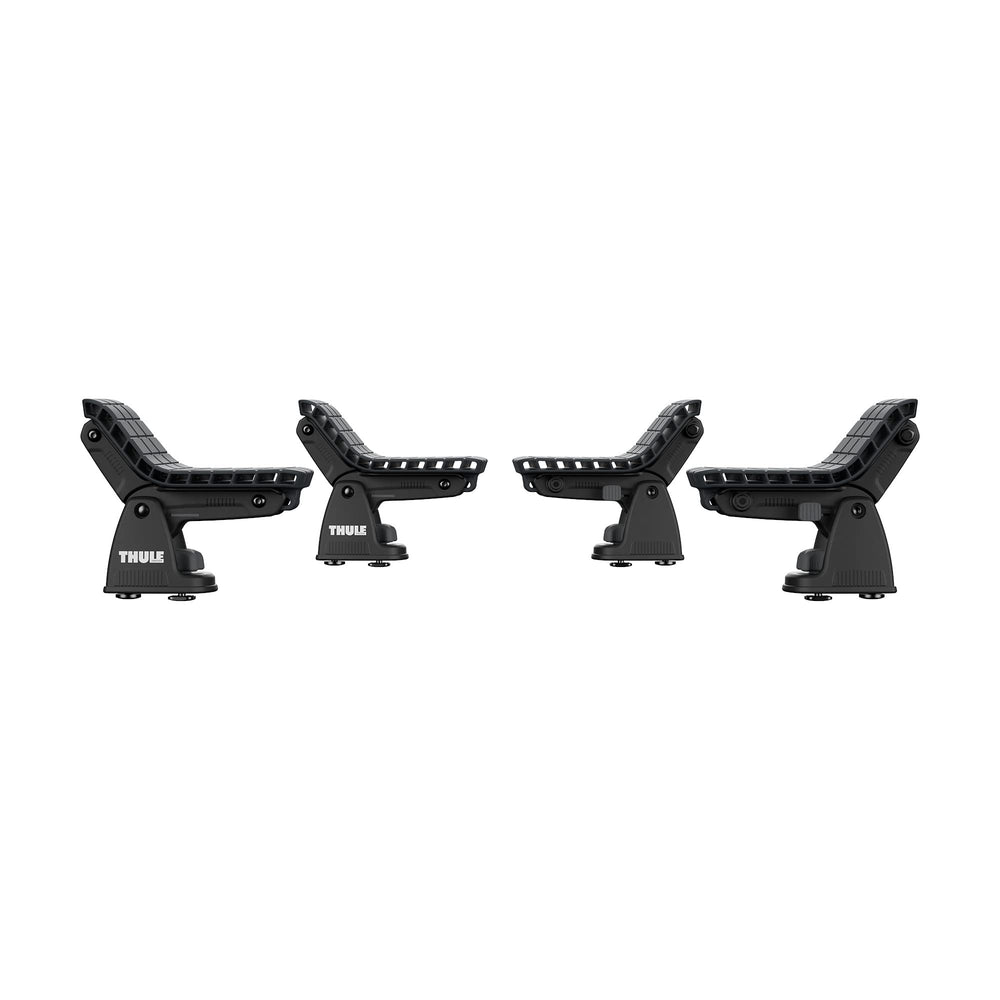 DockGrip compatibility image demonstrates easy setup on Thule and aftermarket roof racks.