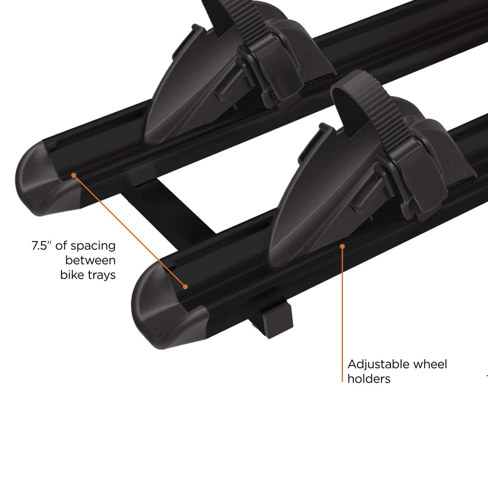 Height-adjustable support frame on Thule Elite Van XT.
