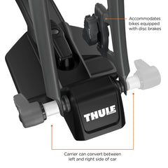 Thule FastRide 12x100mm adapter in use for thru-axle mounting