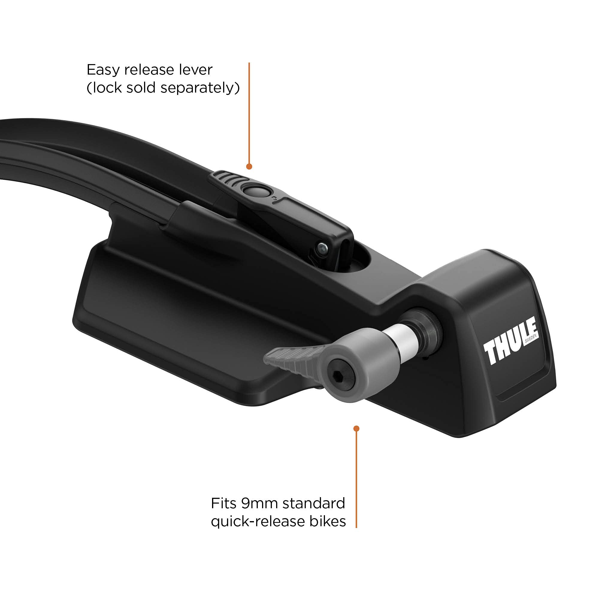 Thule FastRide 15x100mm adapter setup on rack