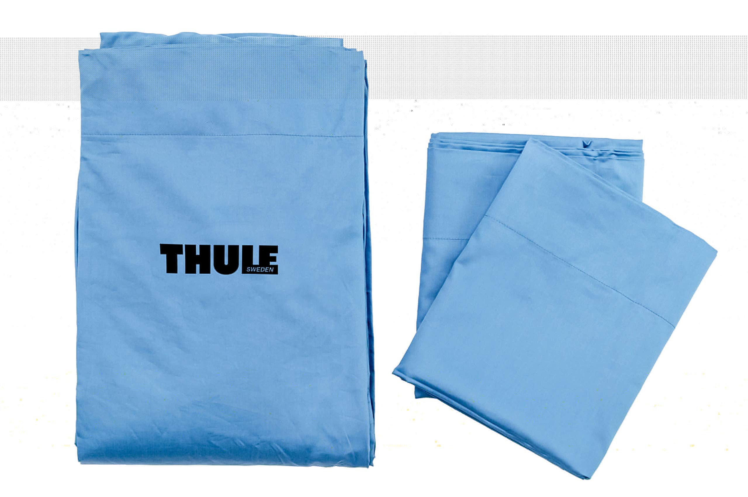 Thule sheet set with fitted, flat sheet, and pillowcases ready for campsite sleep