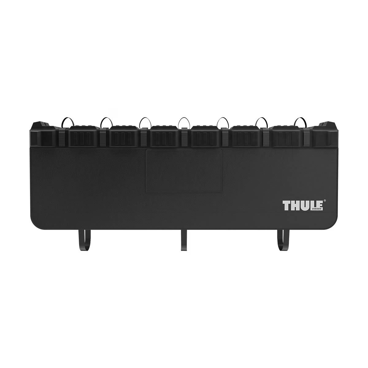 Thule GateMate Pro heavy-duty vinyl protects the truck and bikes during transit