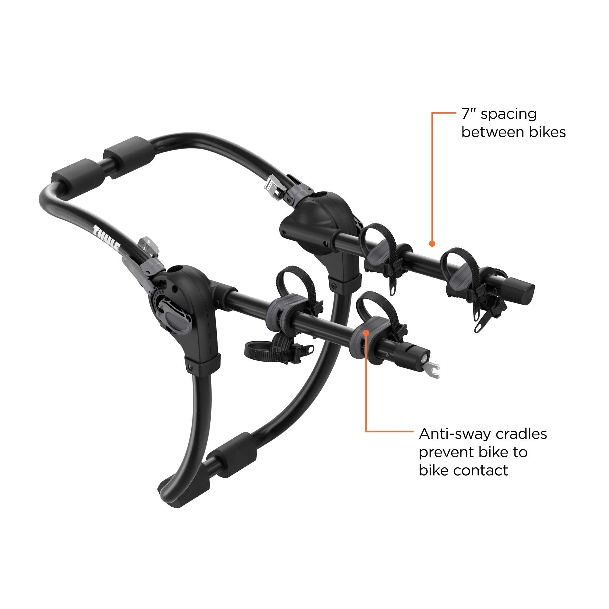 Thule Gateway Pro strap-tightening system showing secure vehicle attachment