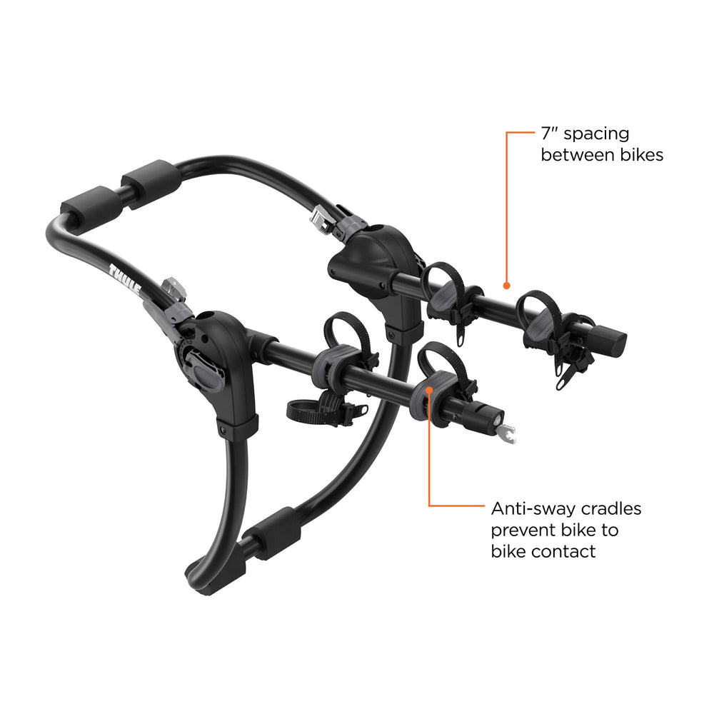 Thule Gateway Pro strap-tightening system showing secure vehicle attachment
