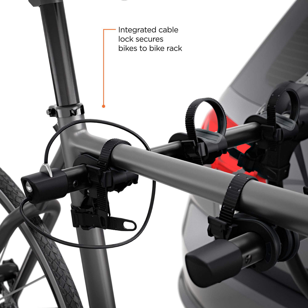 Thule Gateway Pro anti-sway cradles protect frames during transit.