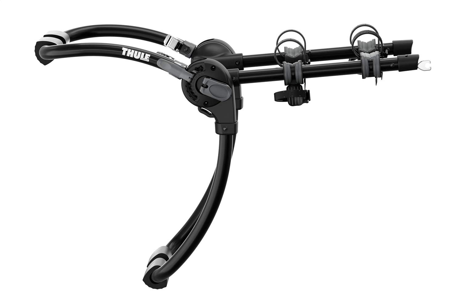Thule Gateway Pro trunk rack on car ready to carry two bikes for secure transport