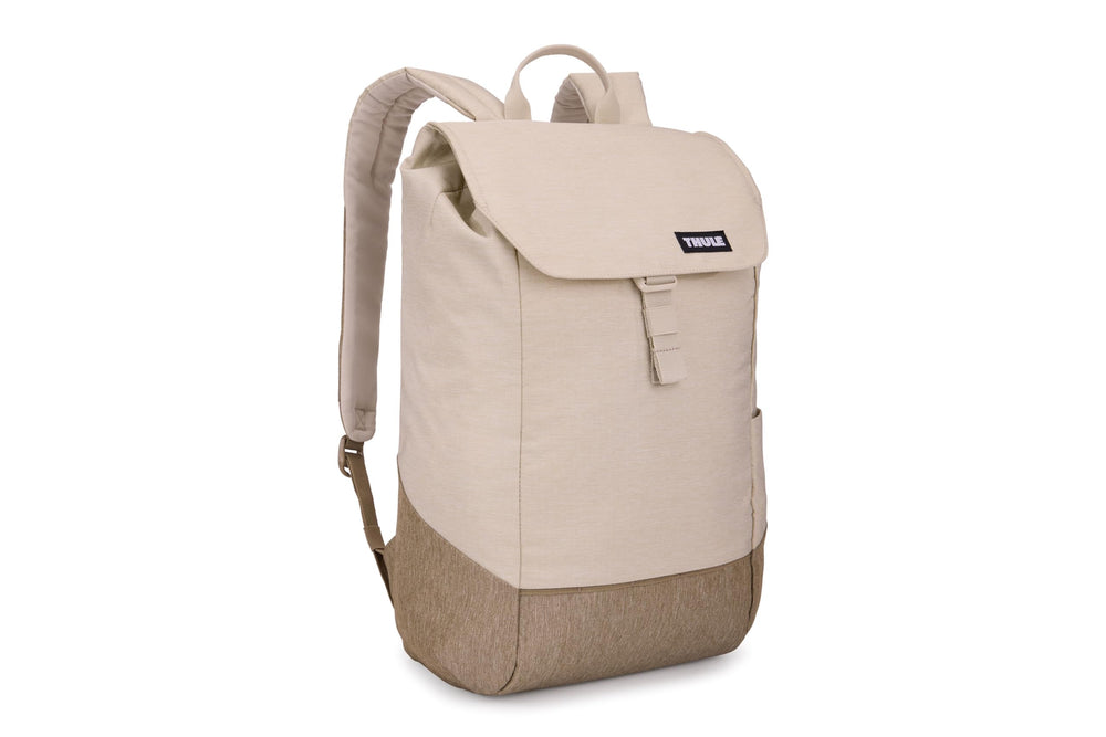 Thule Lithos 16L back view highlights a compact campus-ready silhouette.