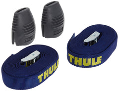 Thule load straps with steel cam-buckle close-up for secure kayak transport