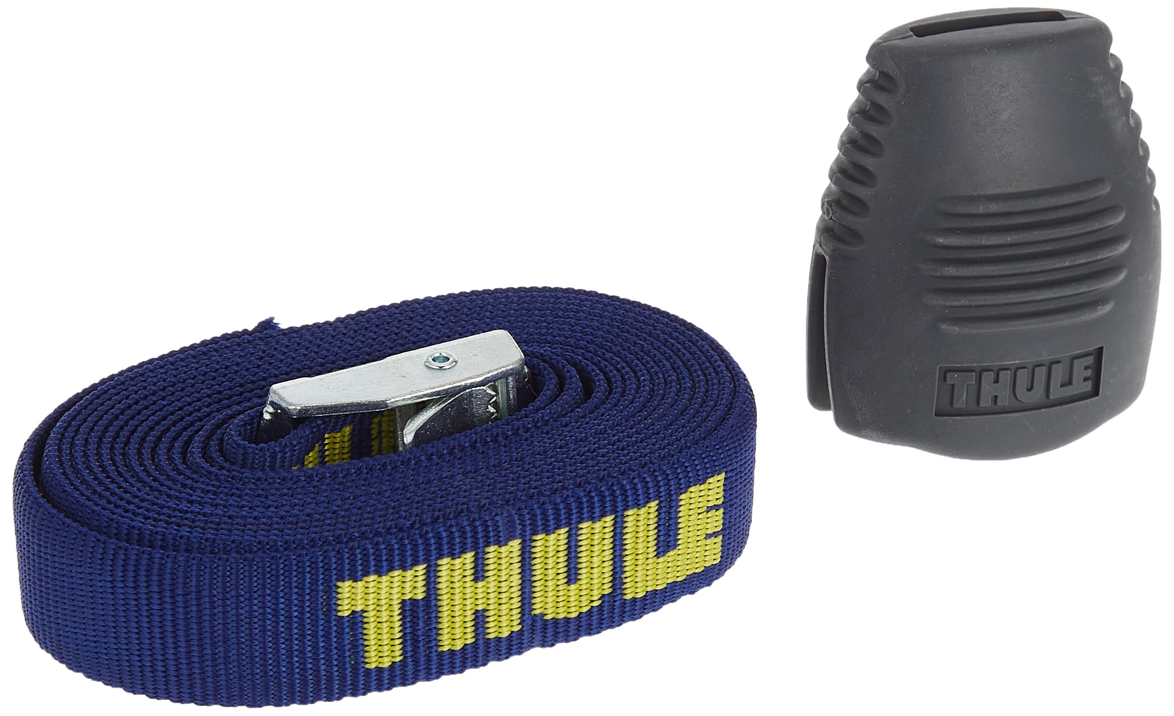 Thule load straps protective bumper in action protects rack and gear during travel