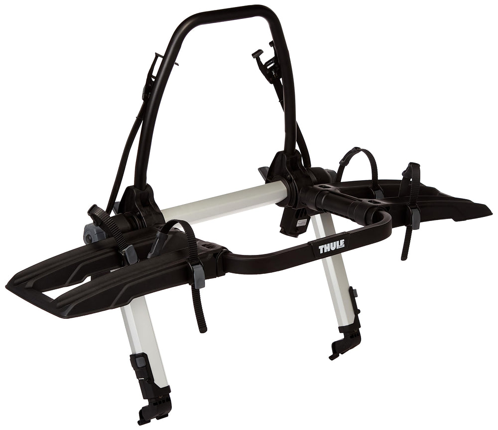 Thule OutWay 2-Bike Platform with bikes mounted for secure transport.