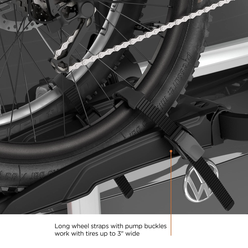 Thule OutWay locks bikes to rack for added security.