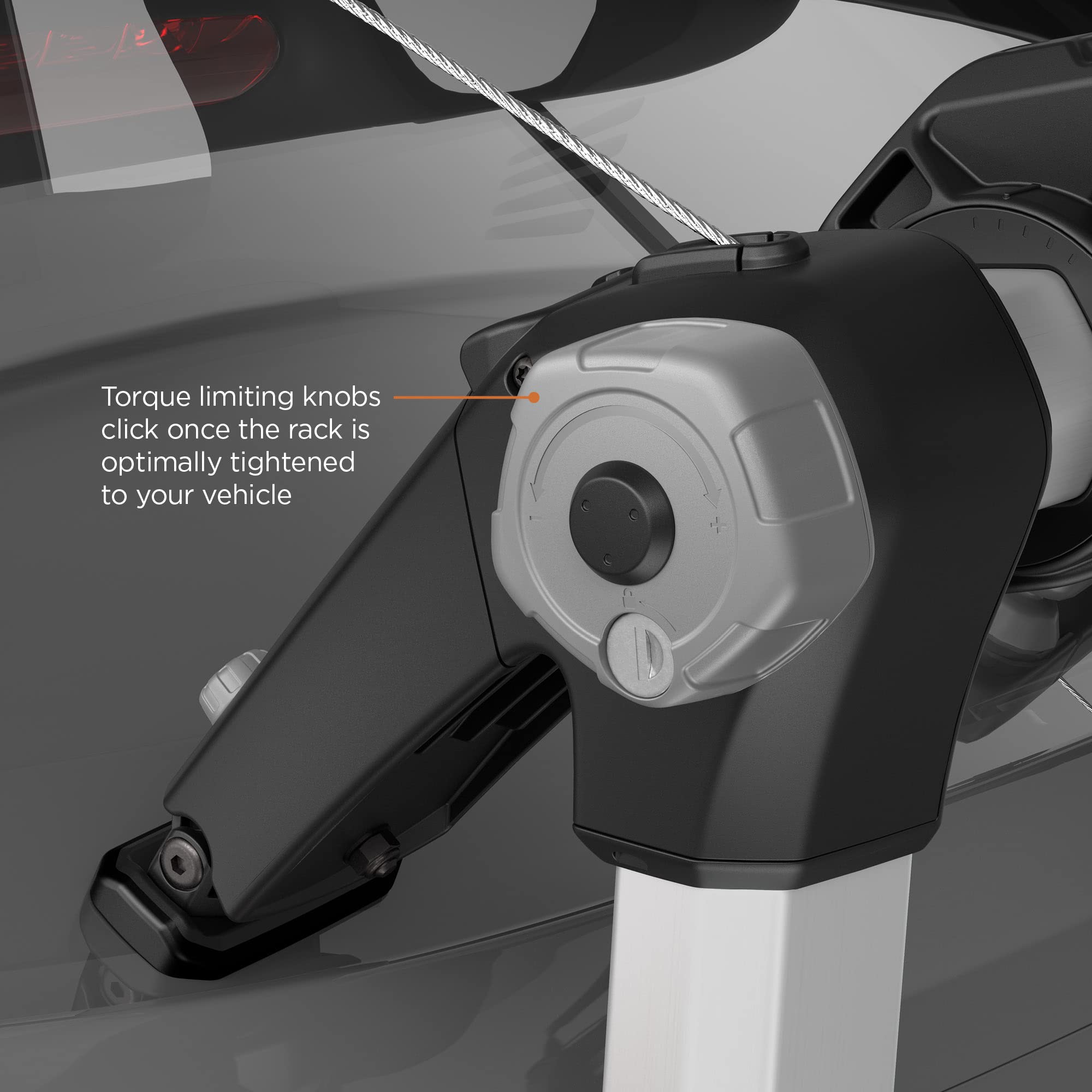 Anti-sway system on Thule OutWay prevents bike-to-bike contact during transit