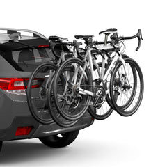 Folded storage mode of Thule OutWay Hanging 3-Bike carrier for space saving