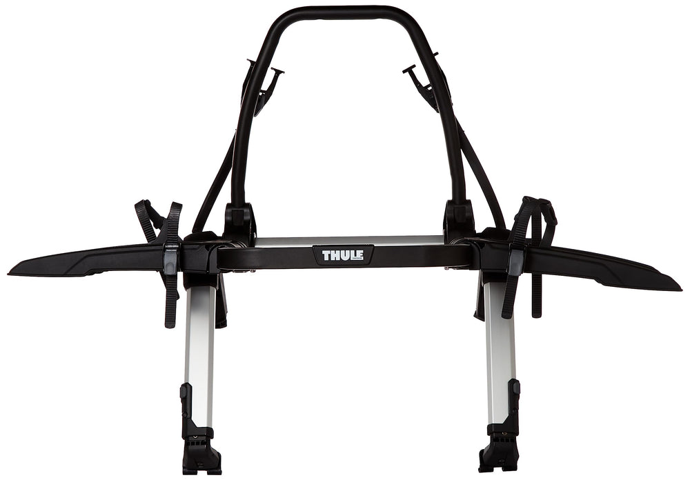 Thule OutWay rear-view shows lights and license plate clearly visible.
