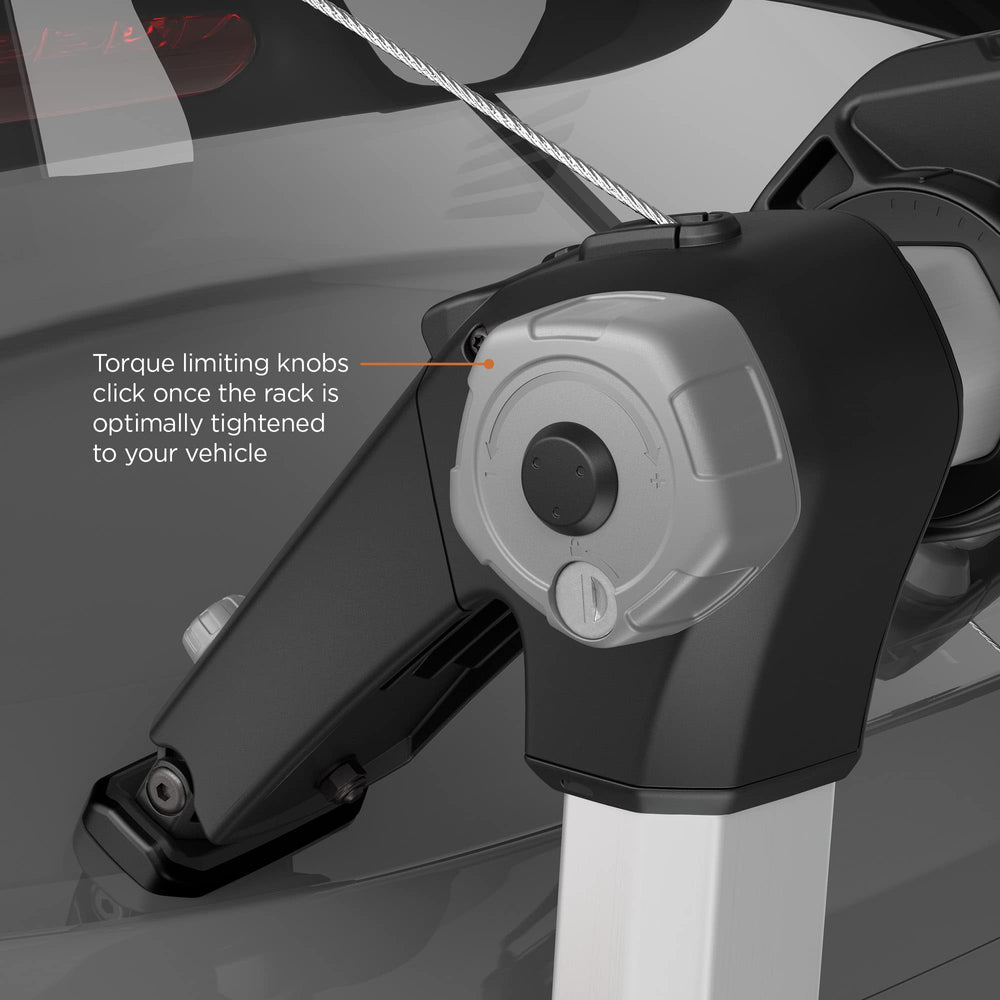 Thule OutWay soft cradles absorb shocks to protect bike frames.