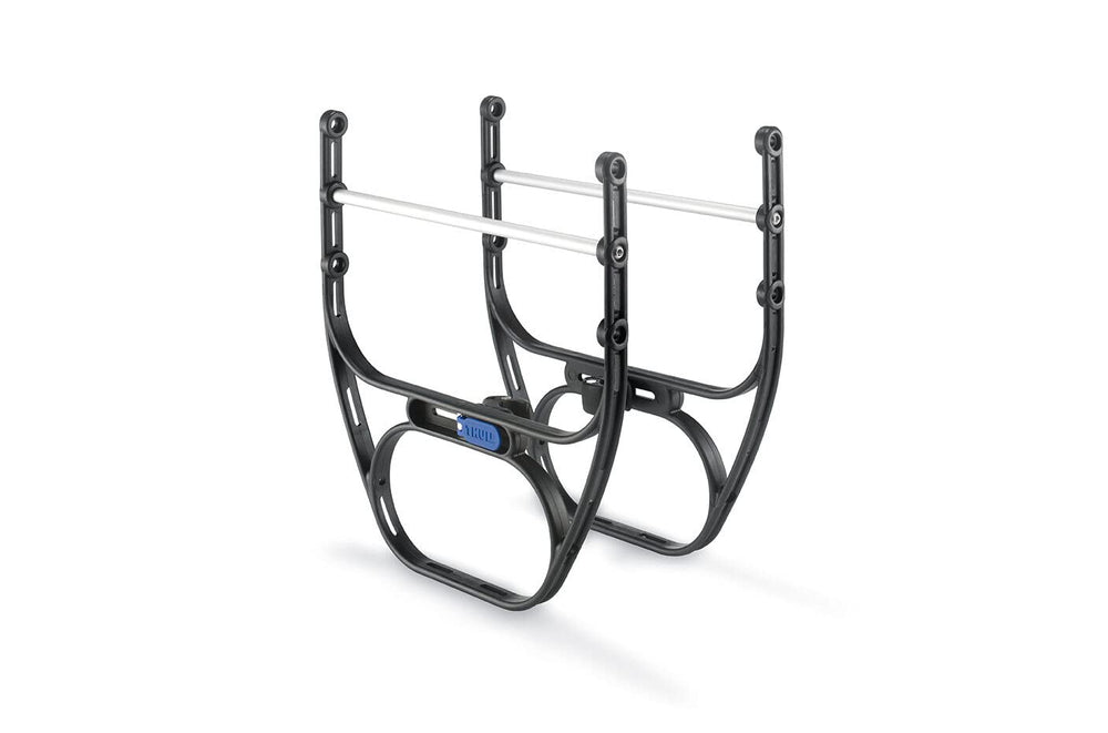 Thule Pack 'n Pedal Side Frames Obsidian bottom-rail view improves stability with lower pannier positioning