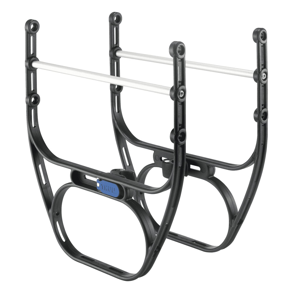 Thule Pack 'n Pedal Side Frames Obsidian front view lowers pannier mounting for better handling