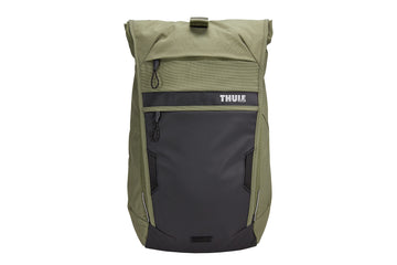 Thule Paramount Commuter Backpack 18L olive side panel unzip to expand storage