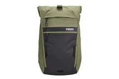 Thule Paramount Commuter Backpack 18L olive side panel unzip to expand storage