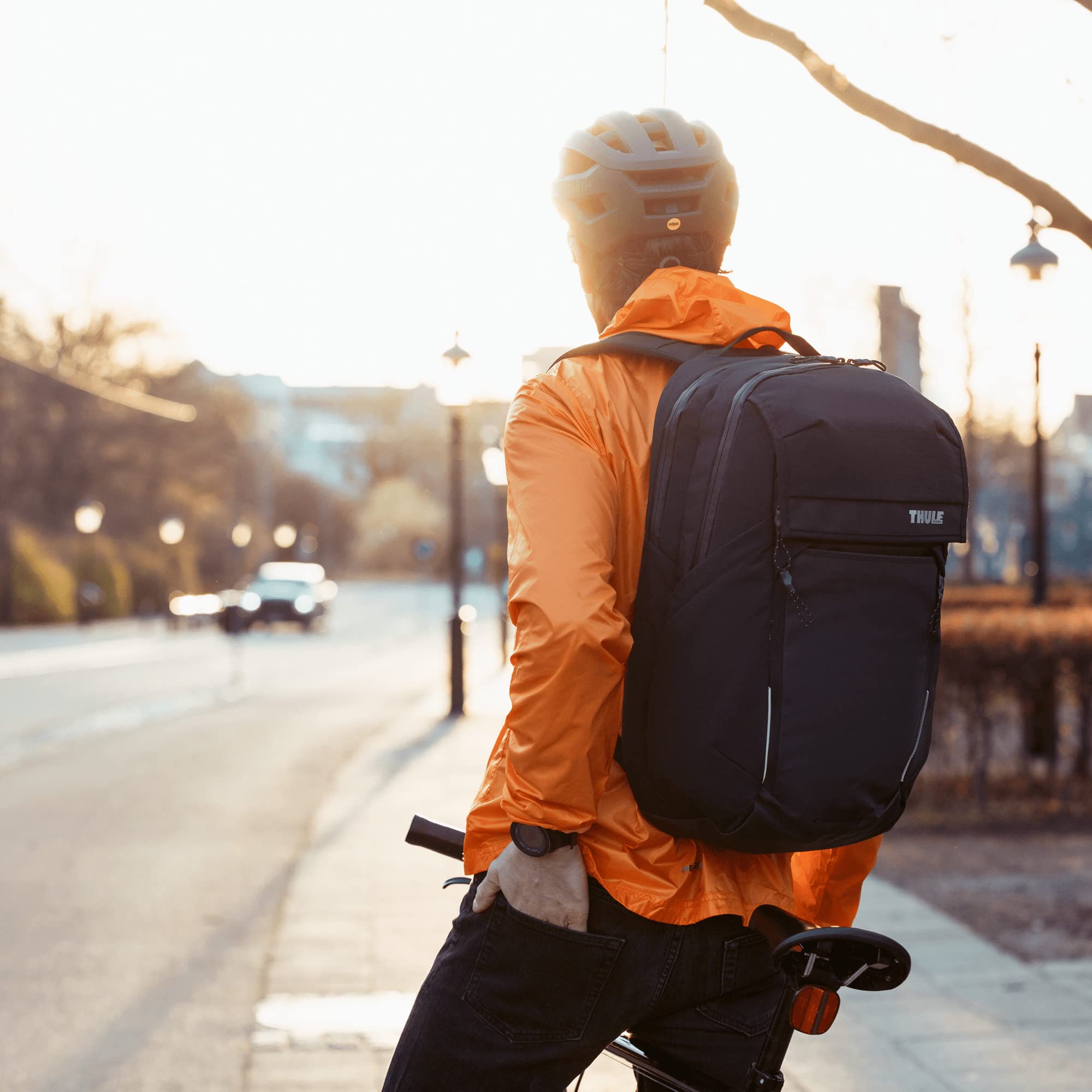 Dedicated side pocket for quick phone access while riding