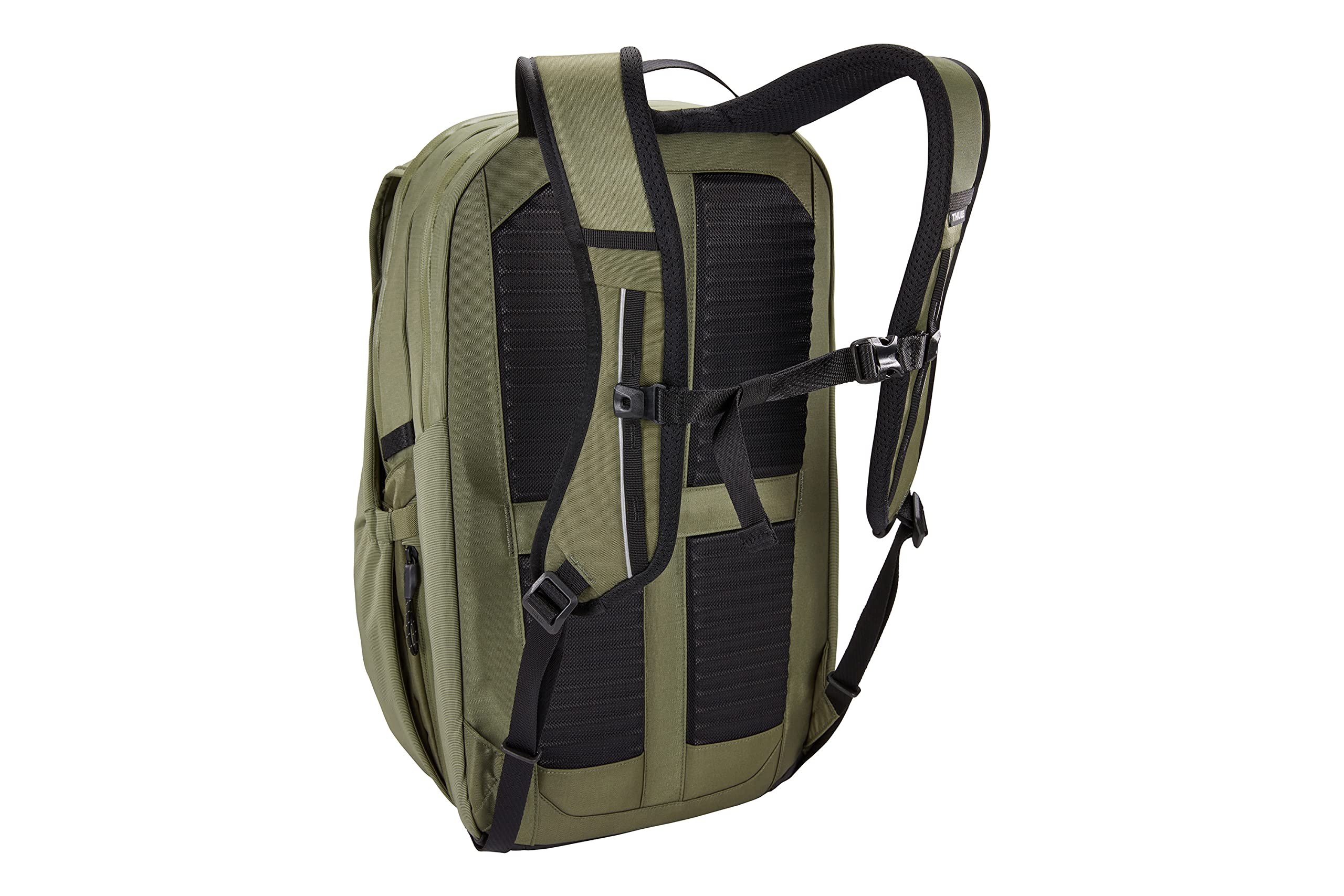 Weatherproof materials and coated zippers protect gear