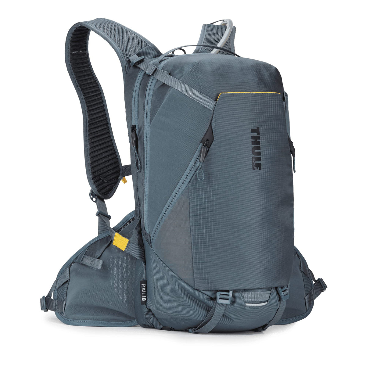 Thule Rail Backpack 18L dark slate side view for rugged MTB storage