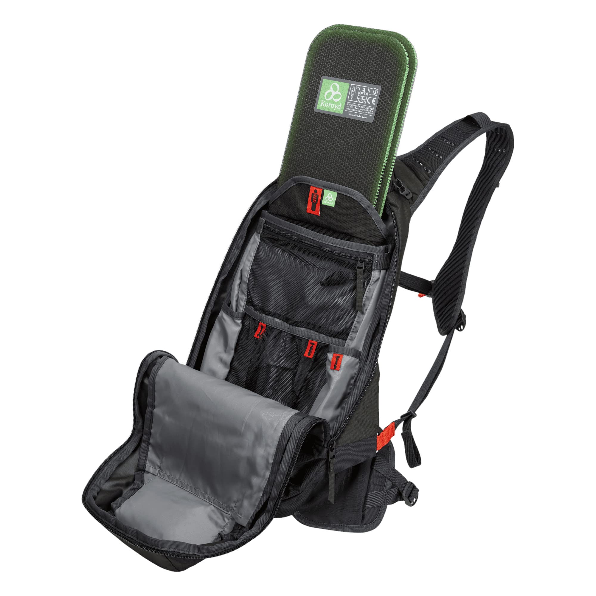 Thule Rail Koroyd back protector attached for lightweight CE protection