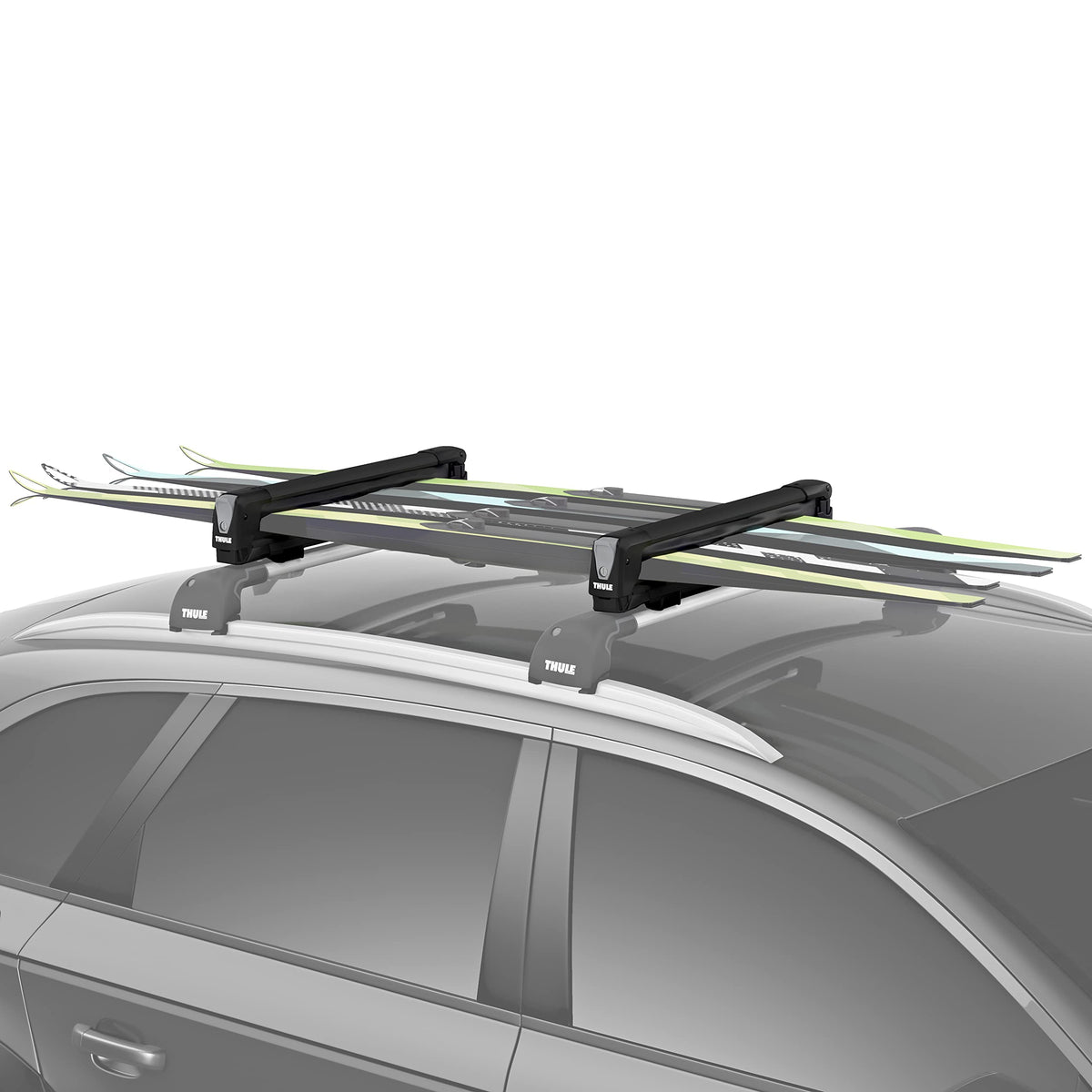 Thule SnowPack demonstrates aerodynamic roof rack design for efficient winter travel.
