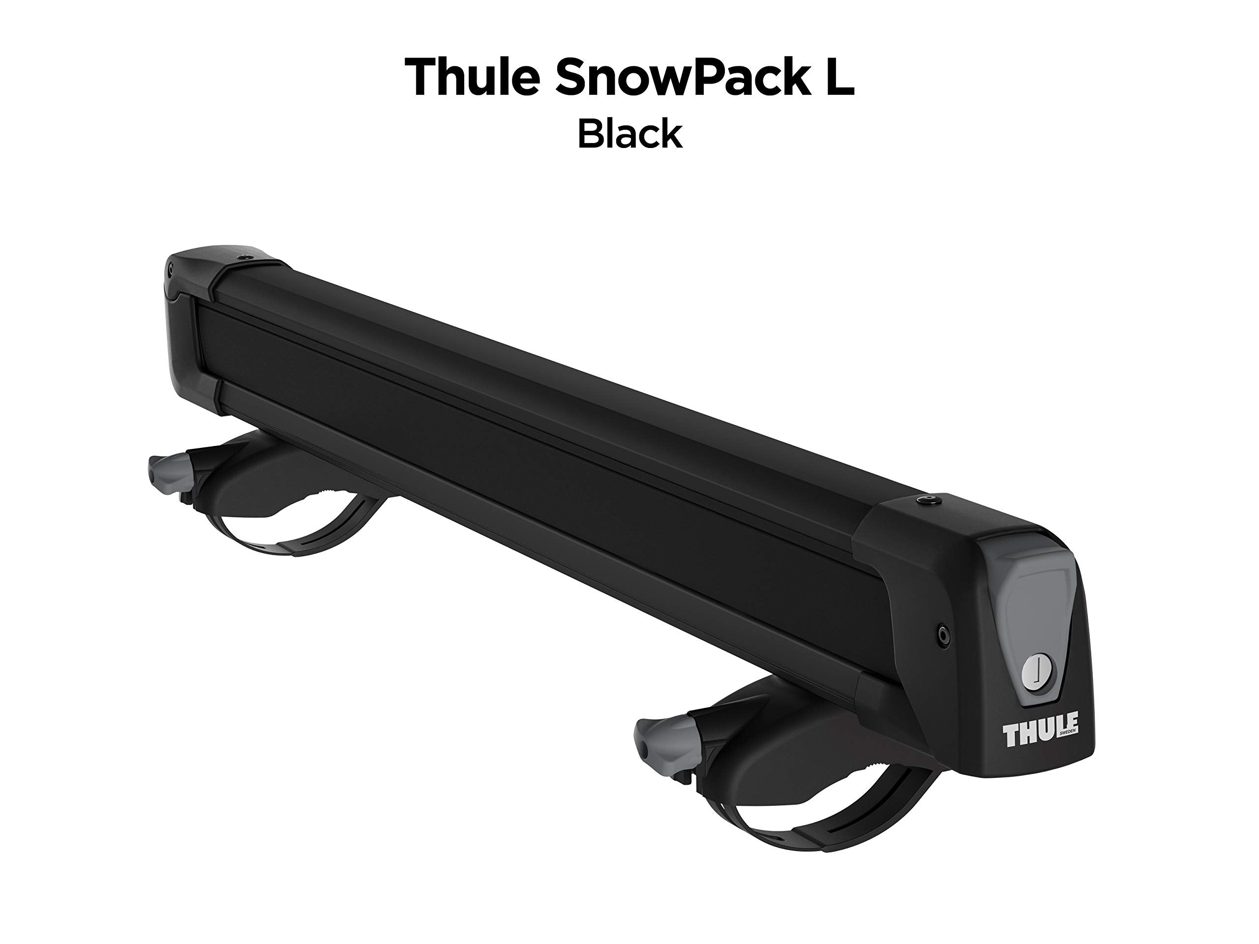 Thule SnowPack Large universal mount fits Thule and factory racks.