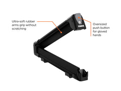 Ultra-soft rubber arms grip without scratching your gear.