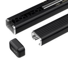 Thule SquareBar 118-47in black installation scale demonstrates quick, tool-free mounting