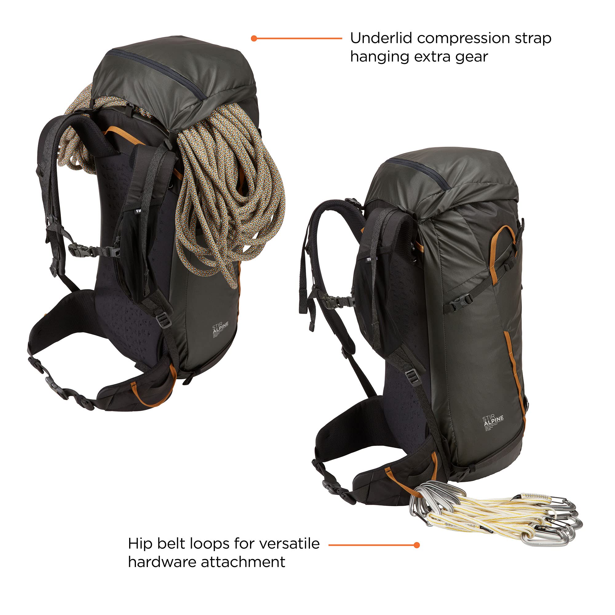 Thule Stir Alpine 40L hydration sleeve fits a reservoir.