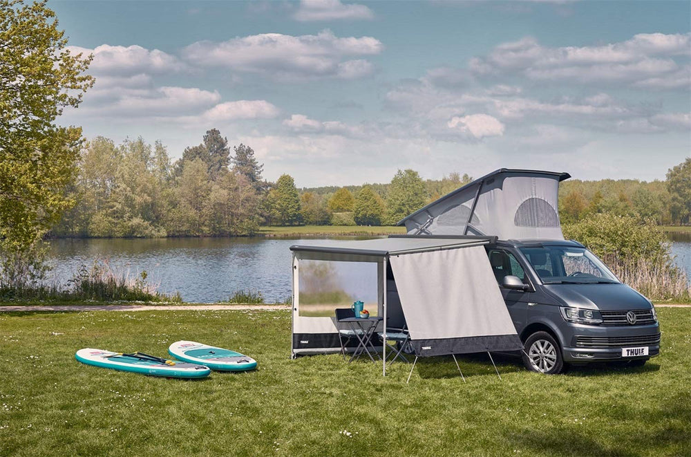 Thule Sun Blocker G2-Side Panel uses micro-aired screen fabric for durable shade.