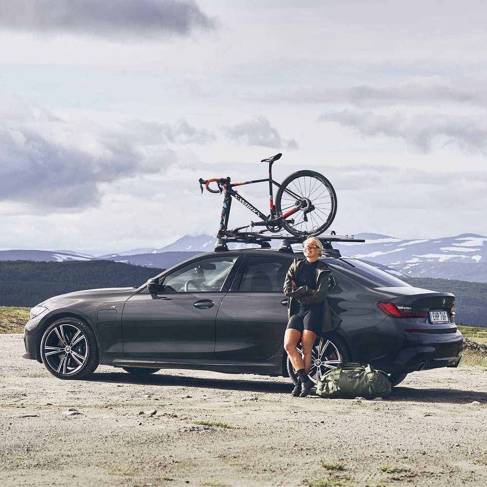 Thule TopRide release lever enables fast loading and unloading.